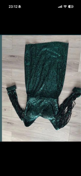 Rochie verde cu paiete