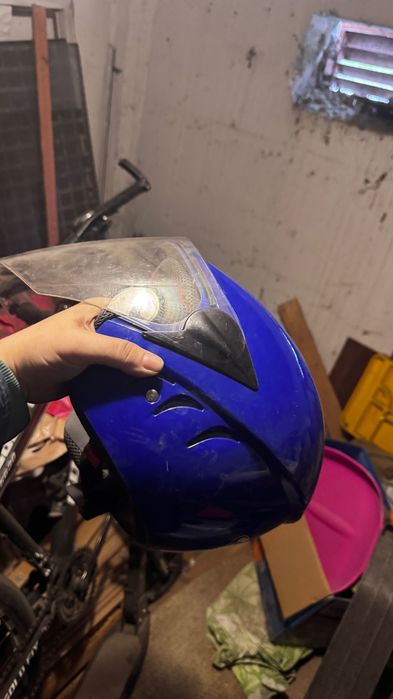 Шлем синий, для мопеда, электро скутера