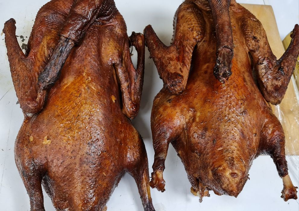 Гусь,утка домашние горячего копчения!