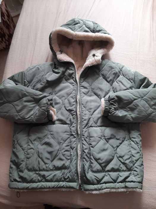 Лс вайкики новая 2х сторонняя куртка оверсайз темно бирюзового