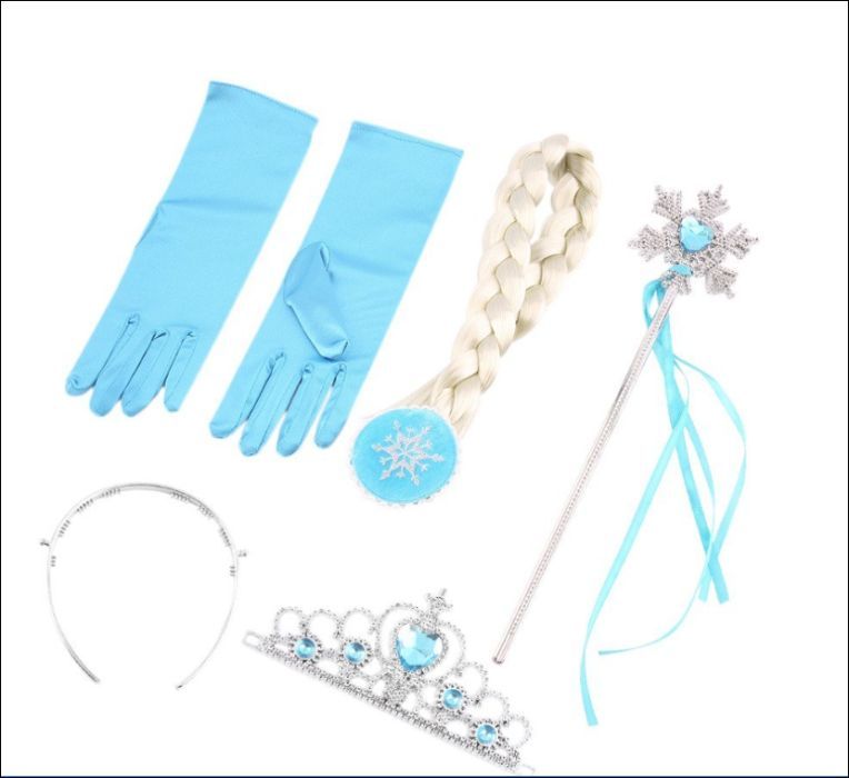 Лятна Дълга Рокля Костюм на Елза frozen 2 + Подарък Коронка