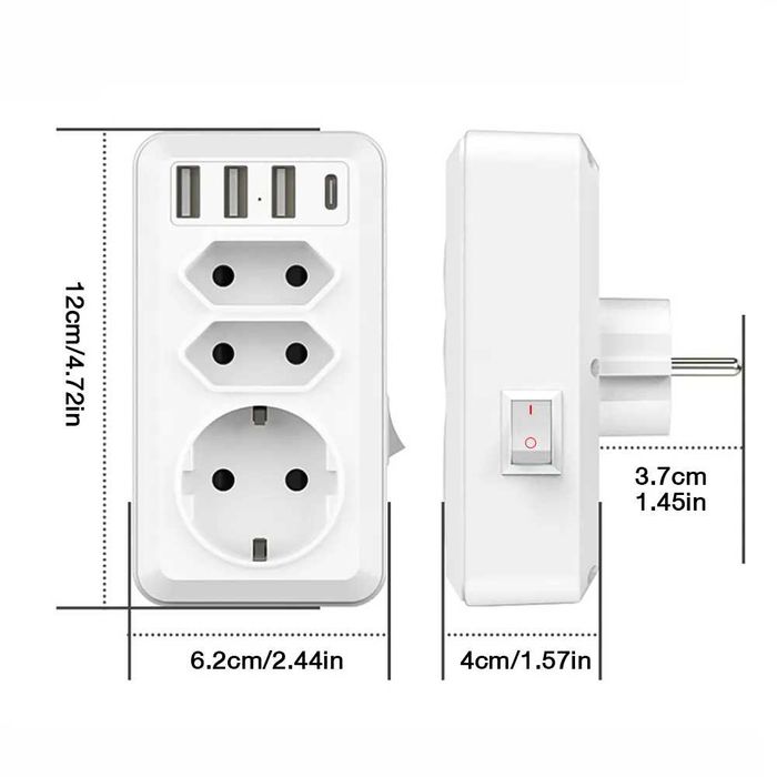 Скрита камера Wifi контакт разклонител с USB и Type C, видеонаблюдение