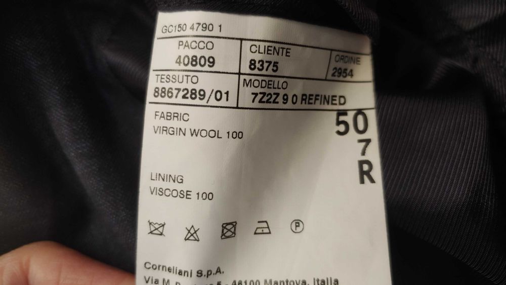Ново мъжко сако от Corneliani, фина вълна, Италия
