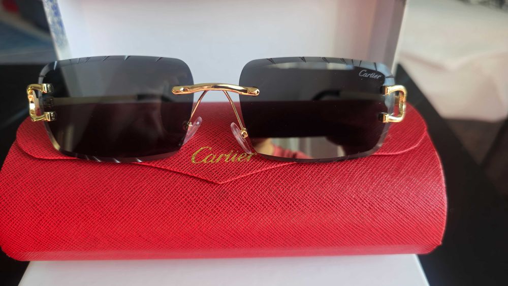 Ochelari de soare Cartier Diamond Cut Lenses – Negru