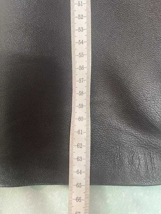 Geaca lunga din piele maro, matlasata - XL