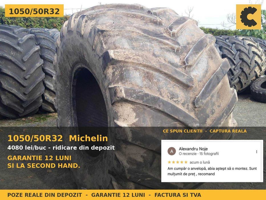 Cauciucuri 1050/50R32 Michelin ANVELOPE Combina Mare Recoltat Cereale Claas Lexion John Deere SH GARANTIE Factura TVA Livrare