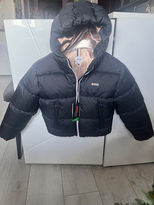 Оригинално ново яке BOSS с пух за дете,128см