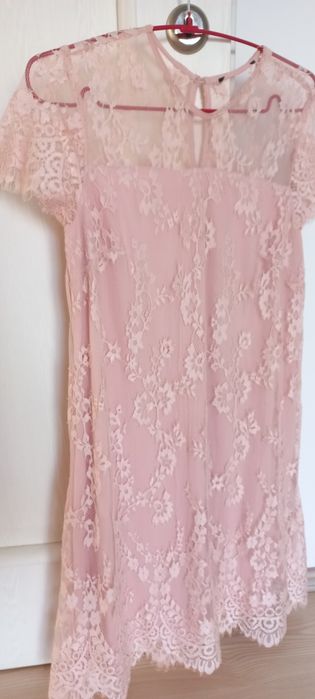 Rochie dantela roz prafuit S