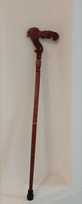 Elegant baston mânar vultur sculptat integral manual,piesa deosebia, l