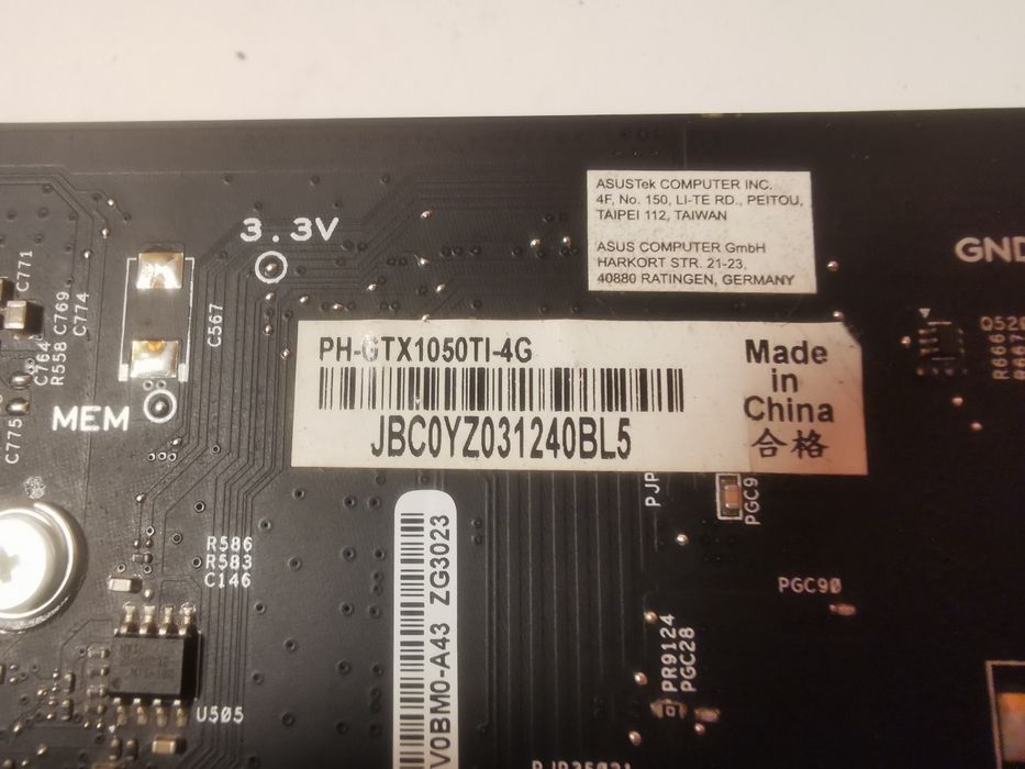 Placă video ASUS Phoenix GTX 1050 Ti 4GB GDDR5