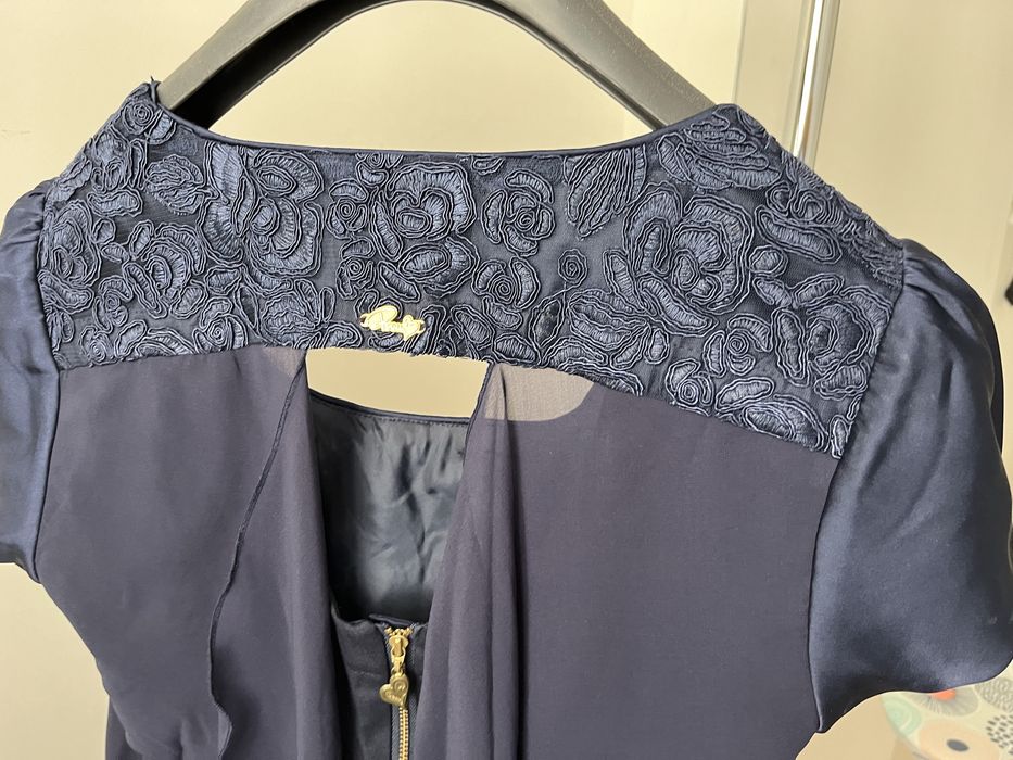 Тъмно синя официална рокля Роси