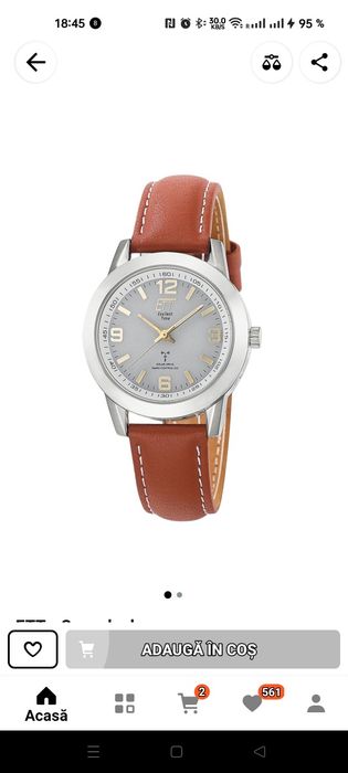 Vând ceas analog ETT dama eco tech,curea piele ELS cod 11495