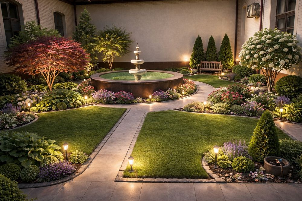 Газон +ланшафт дизайн +паливной система + микроклимат хизмати мавжуд