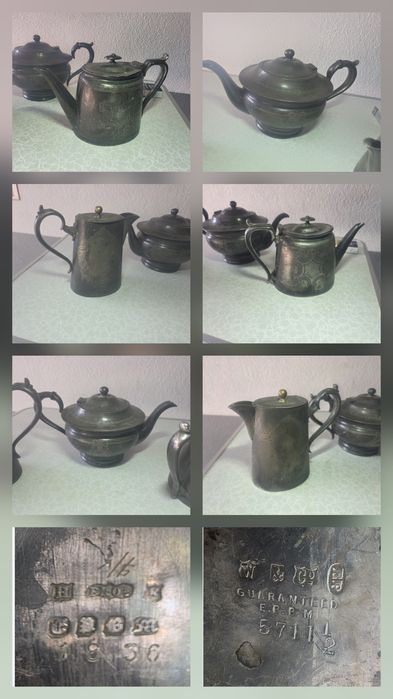 Стари посребрени чайници, месингови свещници,лампа, хаванчета, и менче