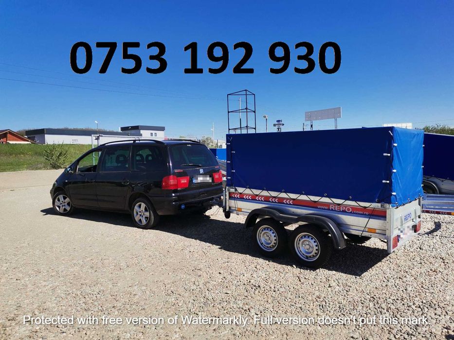 Remorca mono-ax 750 KG auto, usoara, REPO, noua, garantie, carte RAR