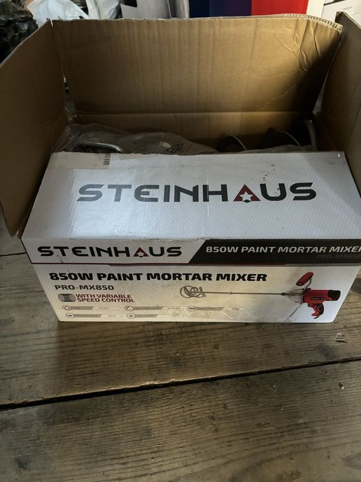 Amestecator vopsea/mortar Steinhaus PRO-MX850, 850W, viteza variabila
