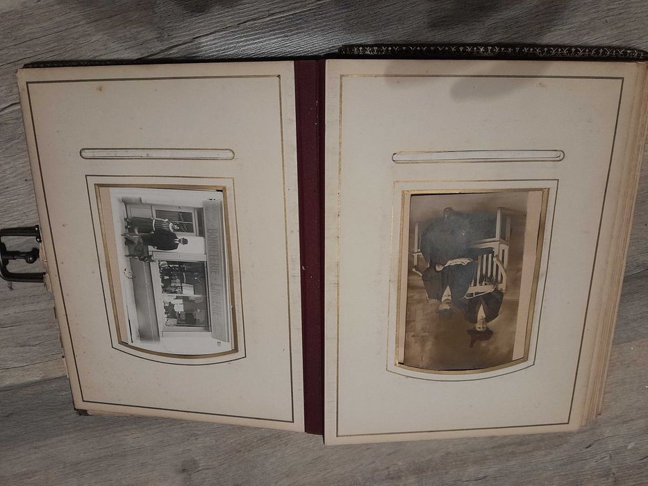 Album foto vechi poze cabinet studio Art Nouveau Jugendstil 1900