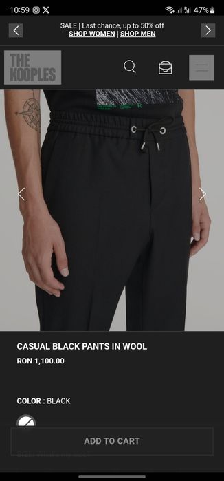 Pantaloni The Kooples negri XL