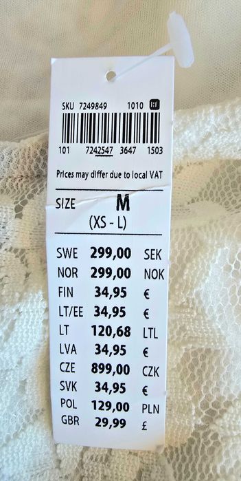 Нова дамска рокля дантела размер М