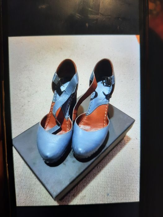 Pantofi piele turcoaz