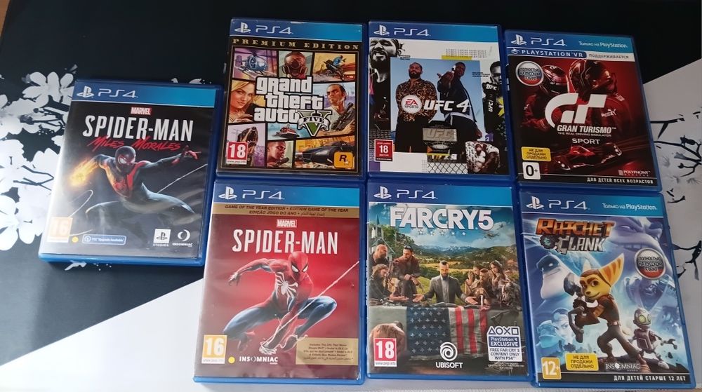 Диски PS4 — Комплектом или Поштучно (GTA 5, Spider-Man, UFC 4 и др.)
