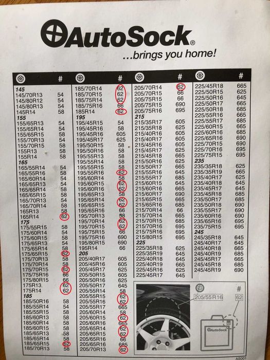 AutoSock No.62 текстилни вериги за сняг и лед