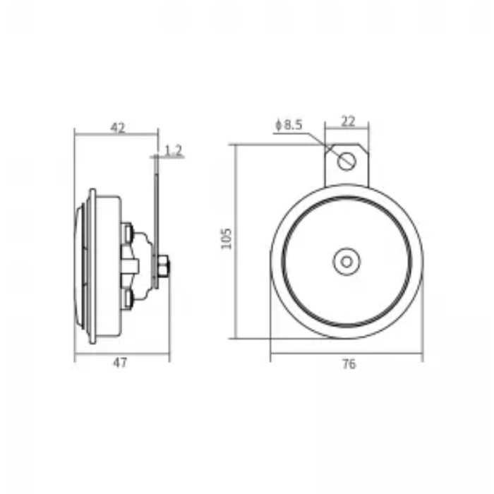 Комплект клаксони за автомобил Automat, 12V, 105dB – компактен дизайн