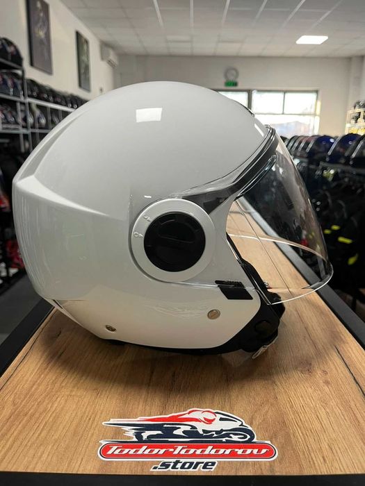 Скутер мото каска SMK LAMINAR GLOSS WHITE,L 59-60 вентилациия,топ цена