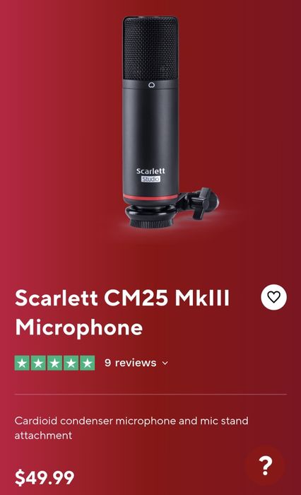 Студийный Микрофон Focusrite Scarlett CM25 MkIII