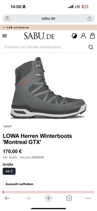 Ghete Iarnă Lowa Montreal GTX  41, NAEGOCIABIL