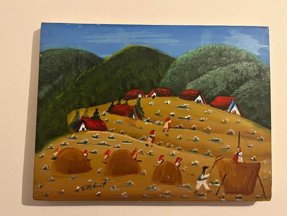 Petru Mihut Pictura Naiva La adunat de Fan 30x40