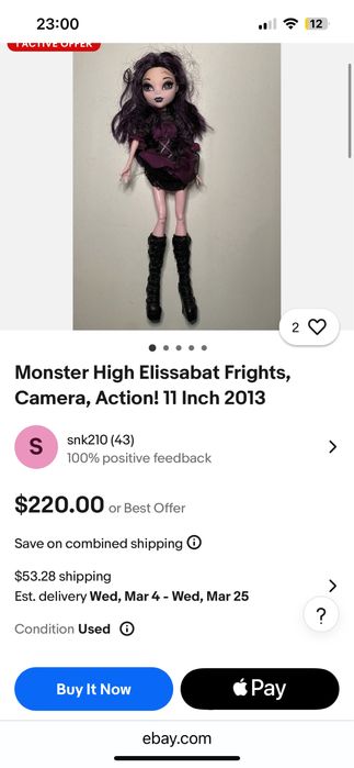 Кукла Monster High Elissabat