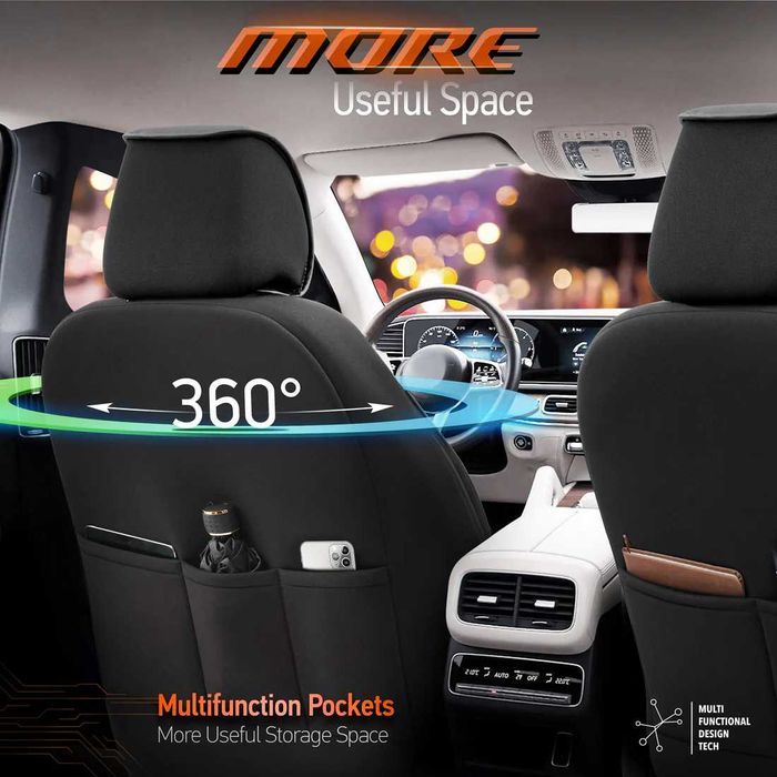 Комплект Тапицерия OTOM Horizon – Черно,Оранжево, Текстил/Кожа