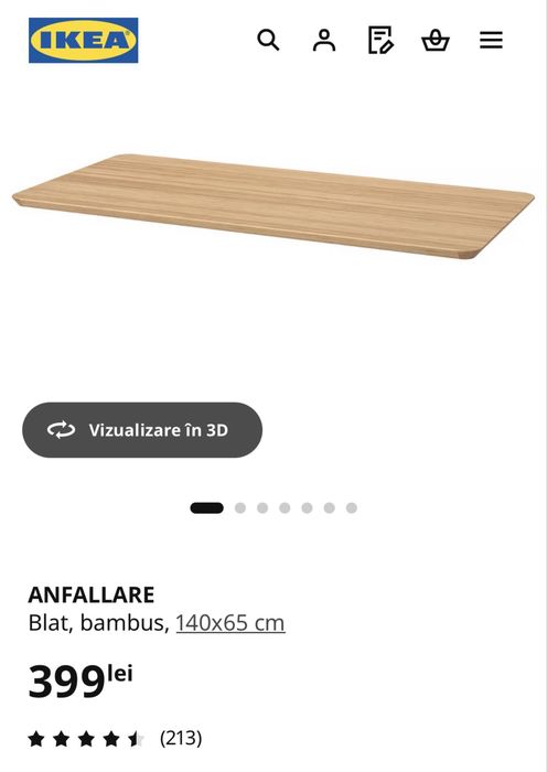 Super pret ! Blat Bambus Masa/Birou Ikea Anfallare