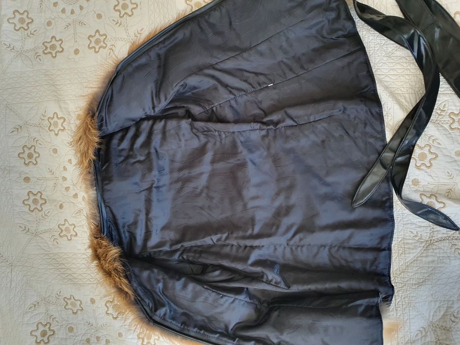 Кожаная куртка с мехом лисы