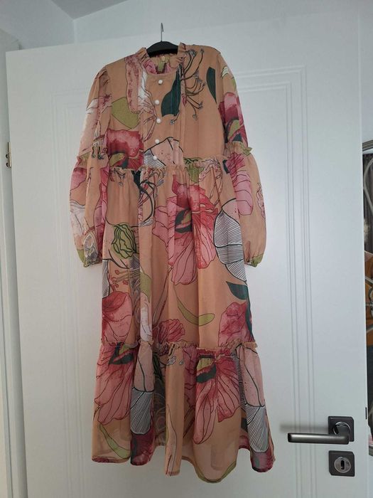 Rochie mid-maxi cu maneca lunga, pentru fete, 7 ani