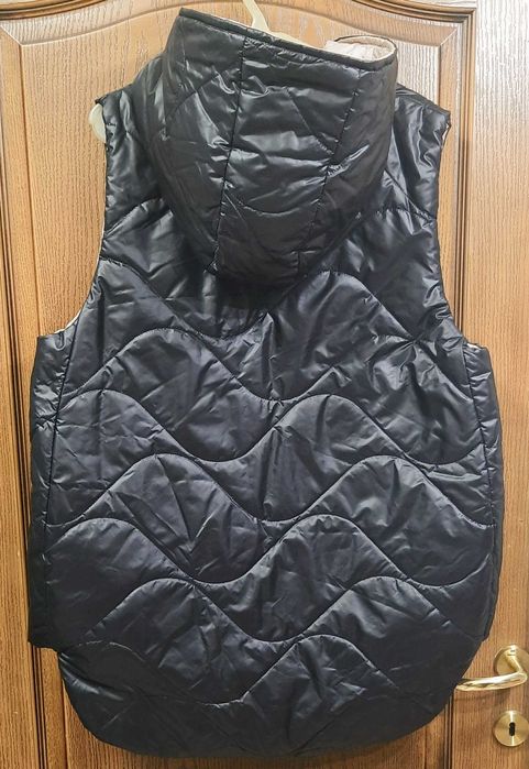 Vestă damă cu glugă cu două fețe