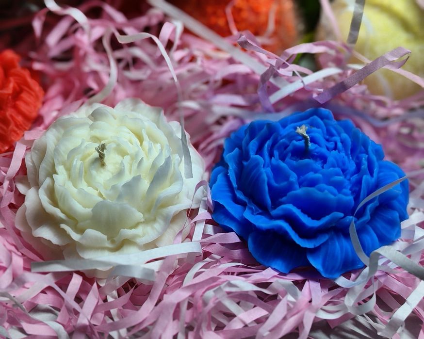 Арома свечи, свечи в виде роз, пионовидные розы