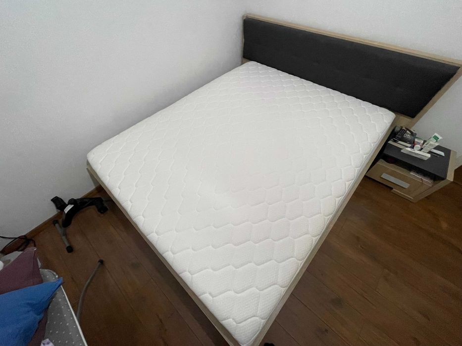 Saltea pat 160x200cm GoldF85 alba/albastra