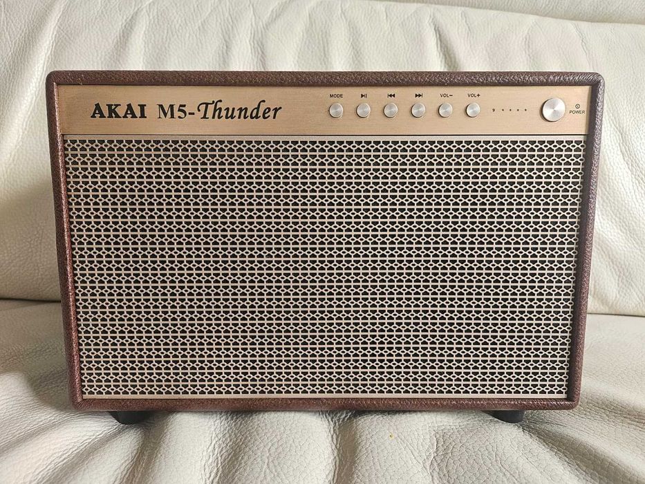 Boxa portabila activa Akai M5 Thunder Coffee, 18 W, Bluetooth, USB, Aux in