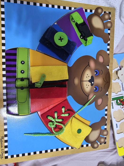 Set lot jucarii puzzle ceas lemn