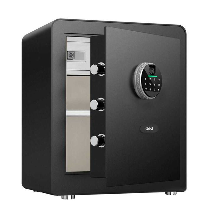 Сейф Deli ET631 биометрический+электронный код+ключ 450х380х320мм 20кг