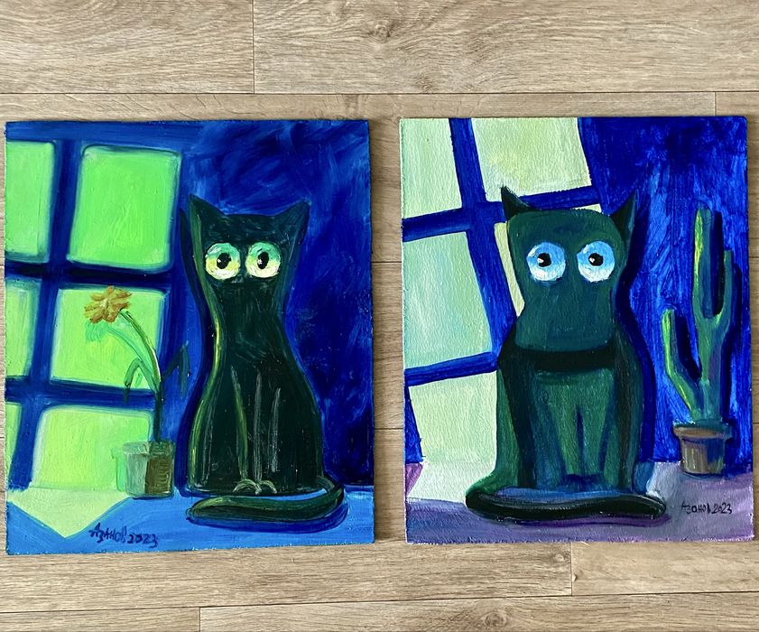 Картины маслом коты