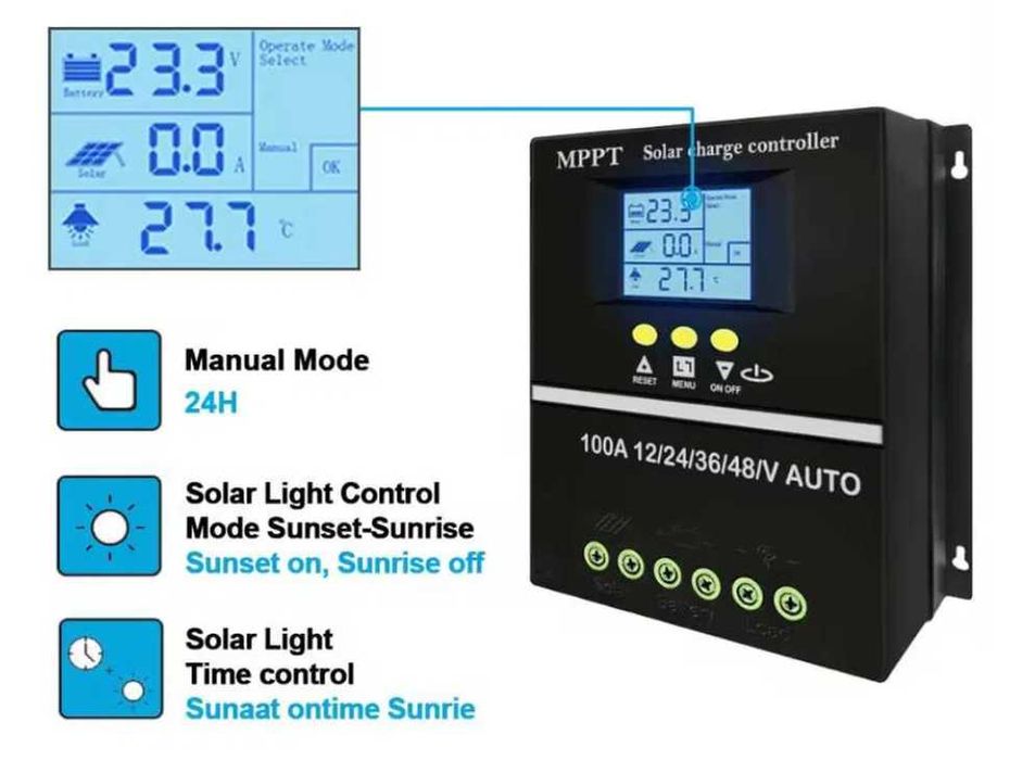 Соларен контролер 12/24/36/48V Auto-100А/150А