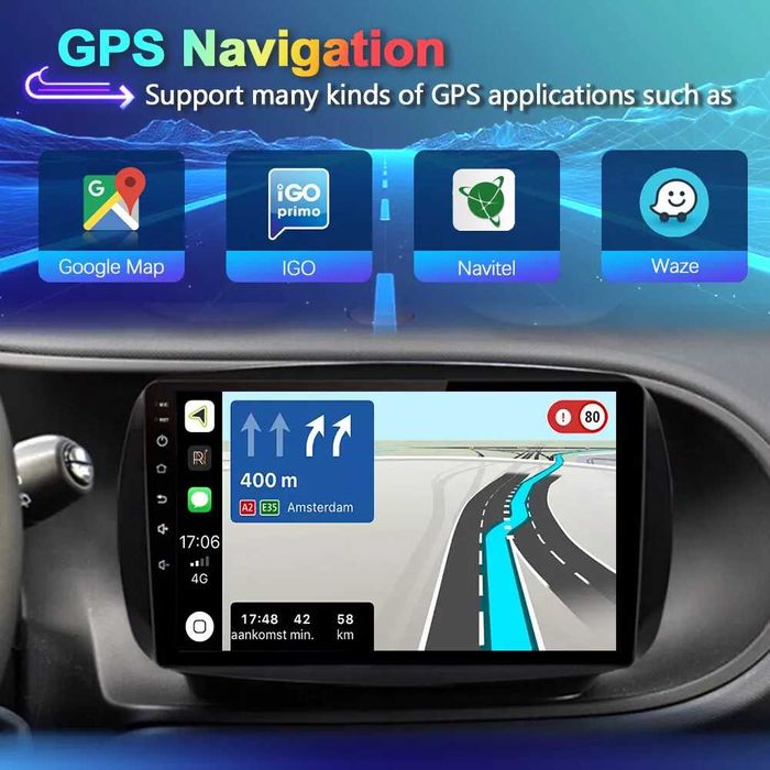 Мултимедия за Mercedes Benz Smart Forfour Fortwo Навигация Android GPS