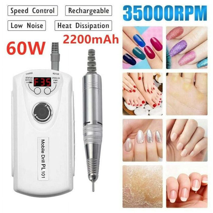 БЕЗЖИЧНА пила 60W,35000 оборота,професионална за нокти,маникюр,педикюр