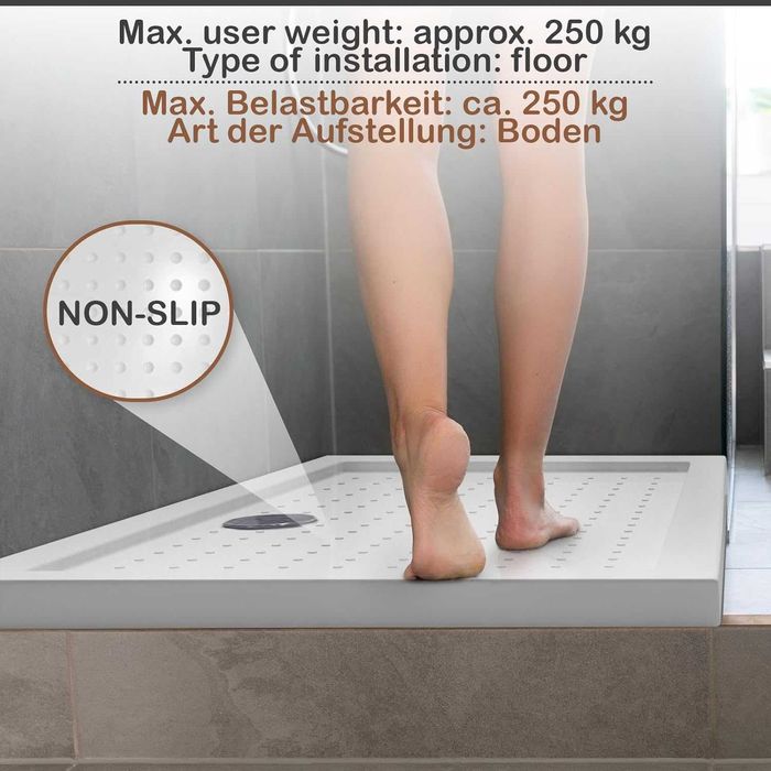 уш корито Aquamarin® - 120 x 70 см, Супер плоско, ниско, неплъзгащо се