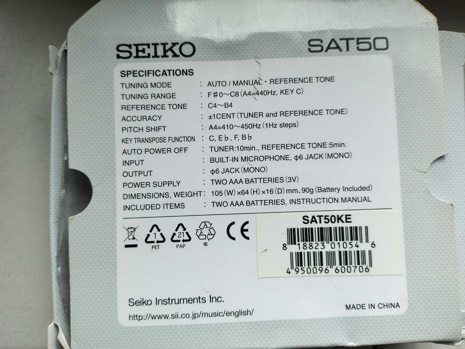Seiko Chromatic Guitar & Bass electronic TUNER SAT50 SAT50KE