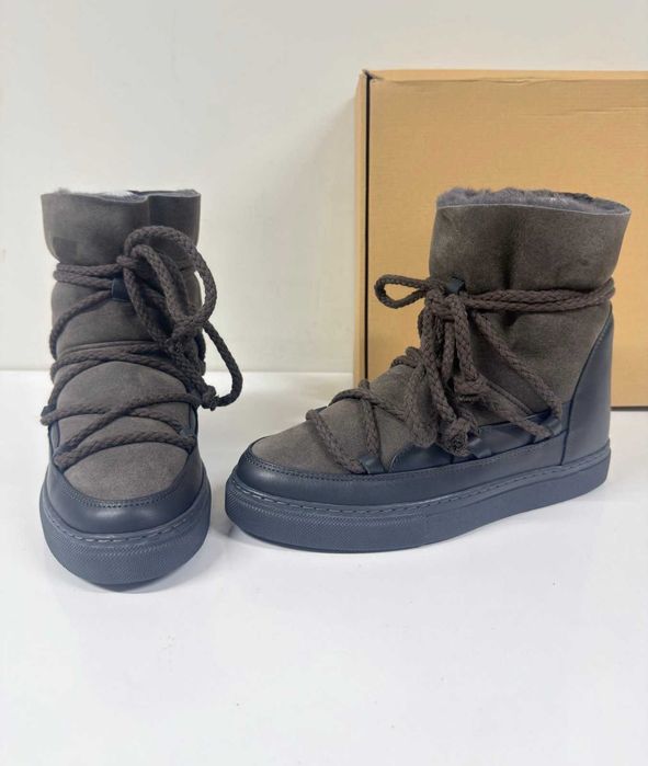 НОВИ Дамски апрески INUIKII Classic Sneaker Suede (Тъмносиви) - Размер 40 (25 см стелка)