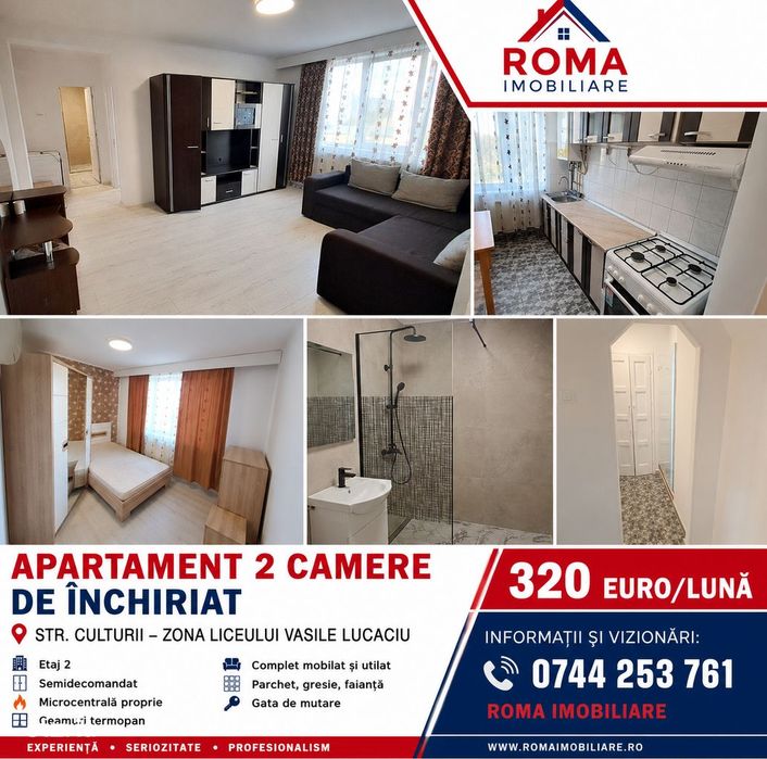 Culturii/ Liceul Lucaciu, 2 camere, de inchiriat, mobilat & utilat — fotografia 1